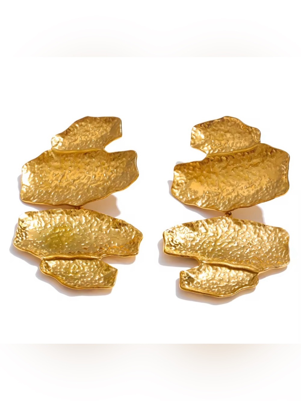 Anthropologie Sculptural Gold Statement Earrings ✨